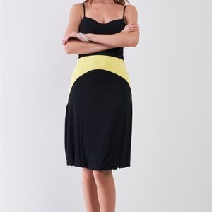 Women's Color Block Sleeveless Gathered Bottom Detail Relaxed Mini Dress